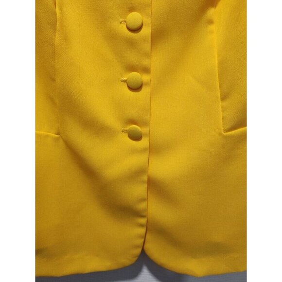 Vintage Allison Woods Blazer Women's Button Yellow Suit Jacket Size 14W USA made - Picture 6 of 9